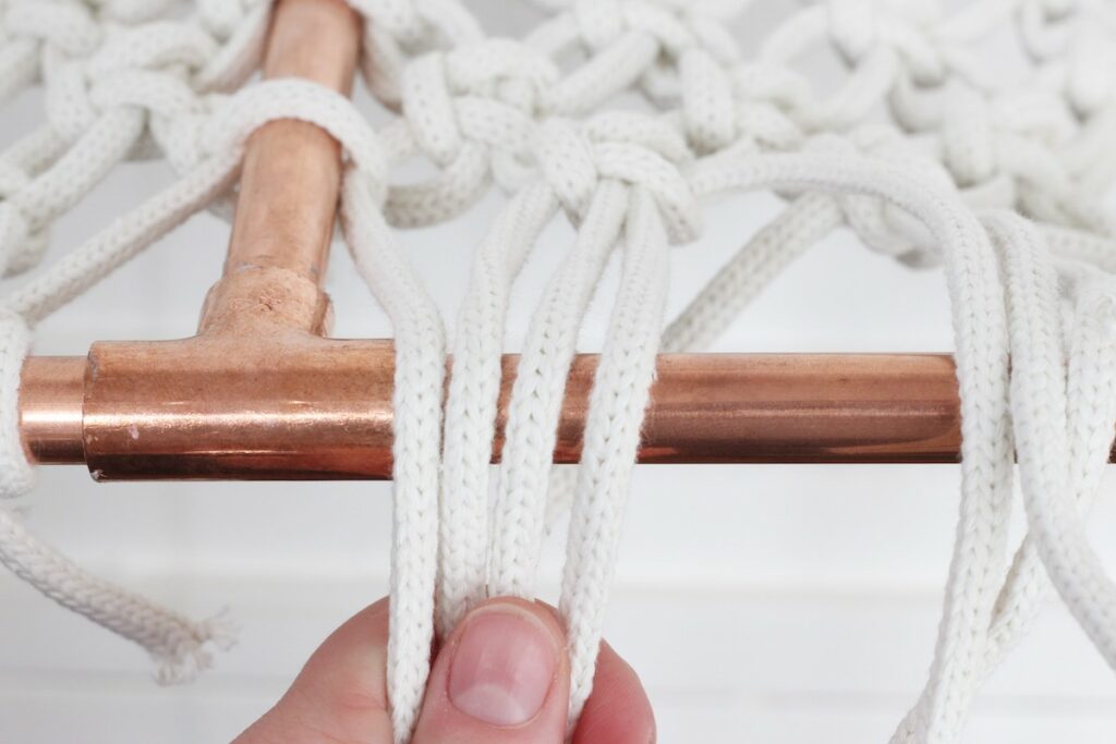 fabriquer banc en macramé déco intérieure