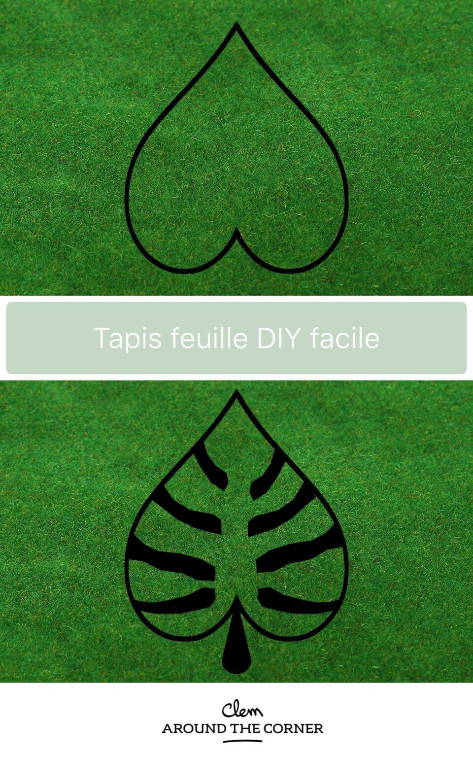 fabriquer découper tapis feuille moquette original - blog déco clemaroundthecorner