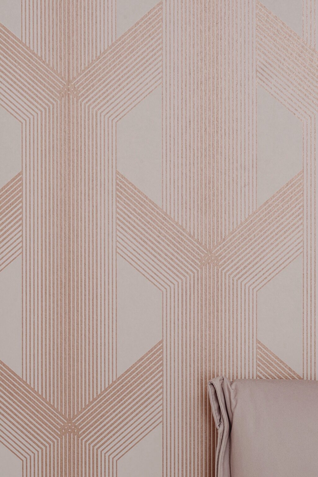 papier-peint géométrique rose gold cuivre