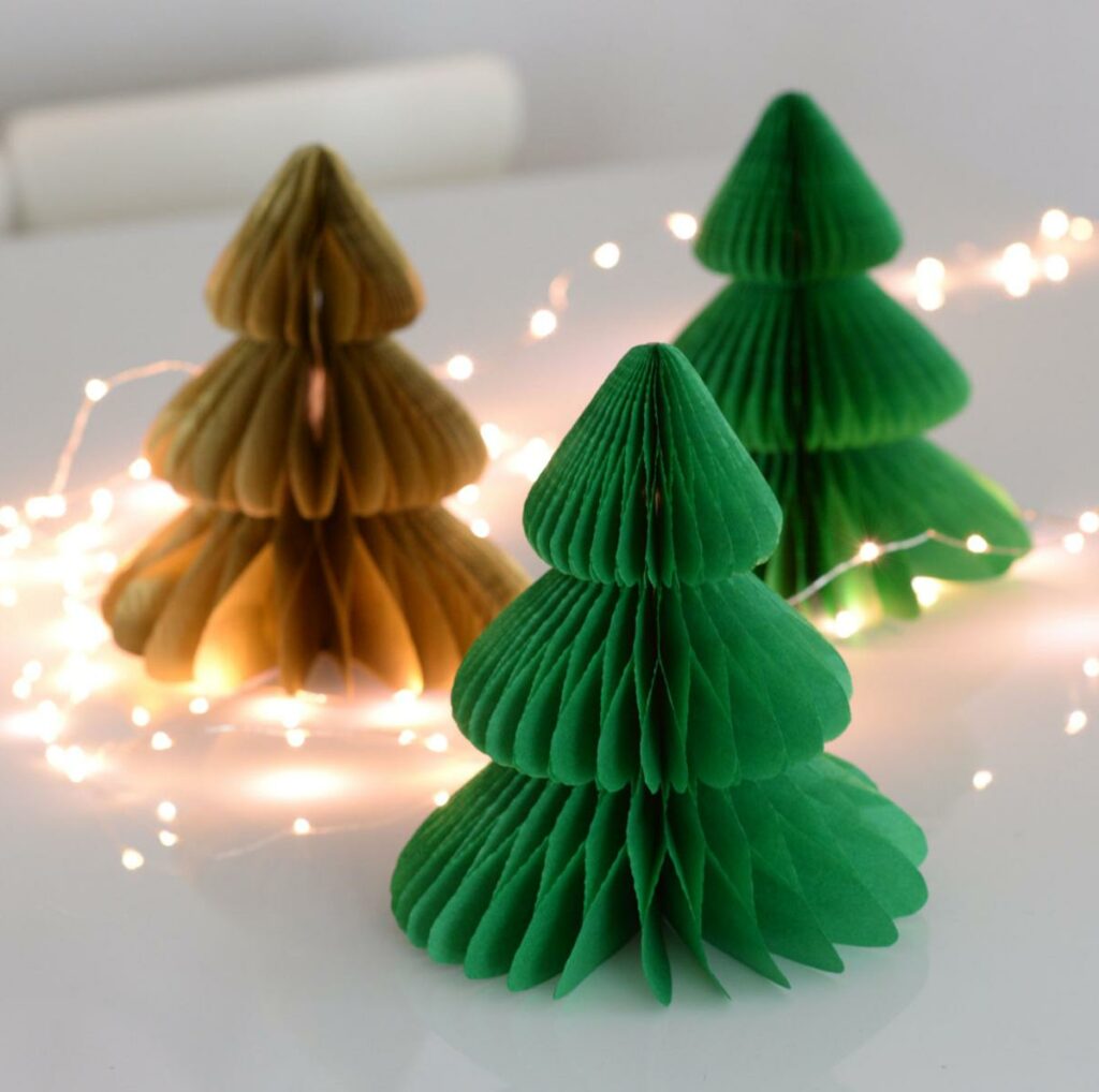 déco Noël Etsy sapin papier crépon origami