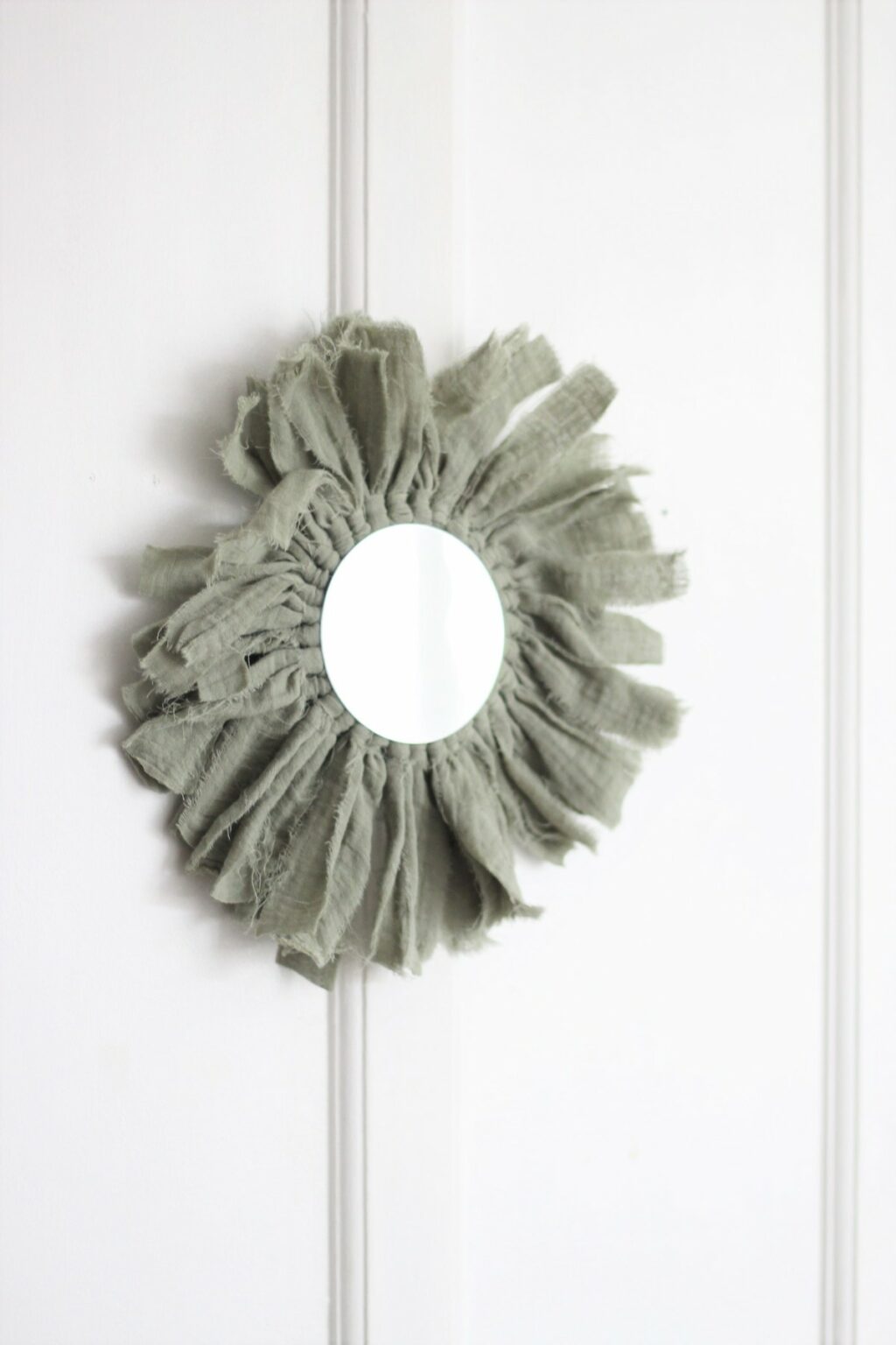 fabriquer miroir rond en tissu gaze de coton
