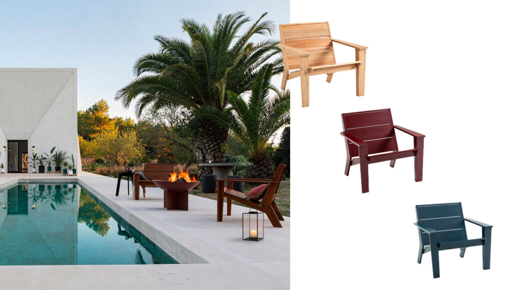 Fauteuil acacia huilé prêt à peindre extérieur salon jardin bois