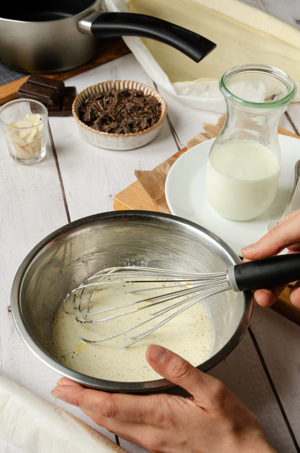 préparation crème pâtissière chocolat coco