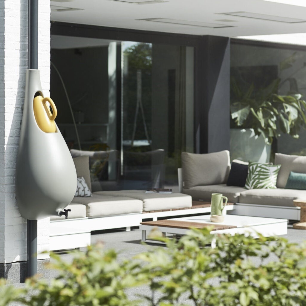 balcon écolo beau récupérateur eau pluie forme goutte design