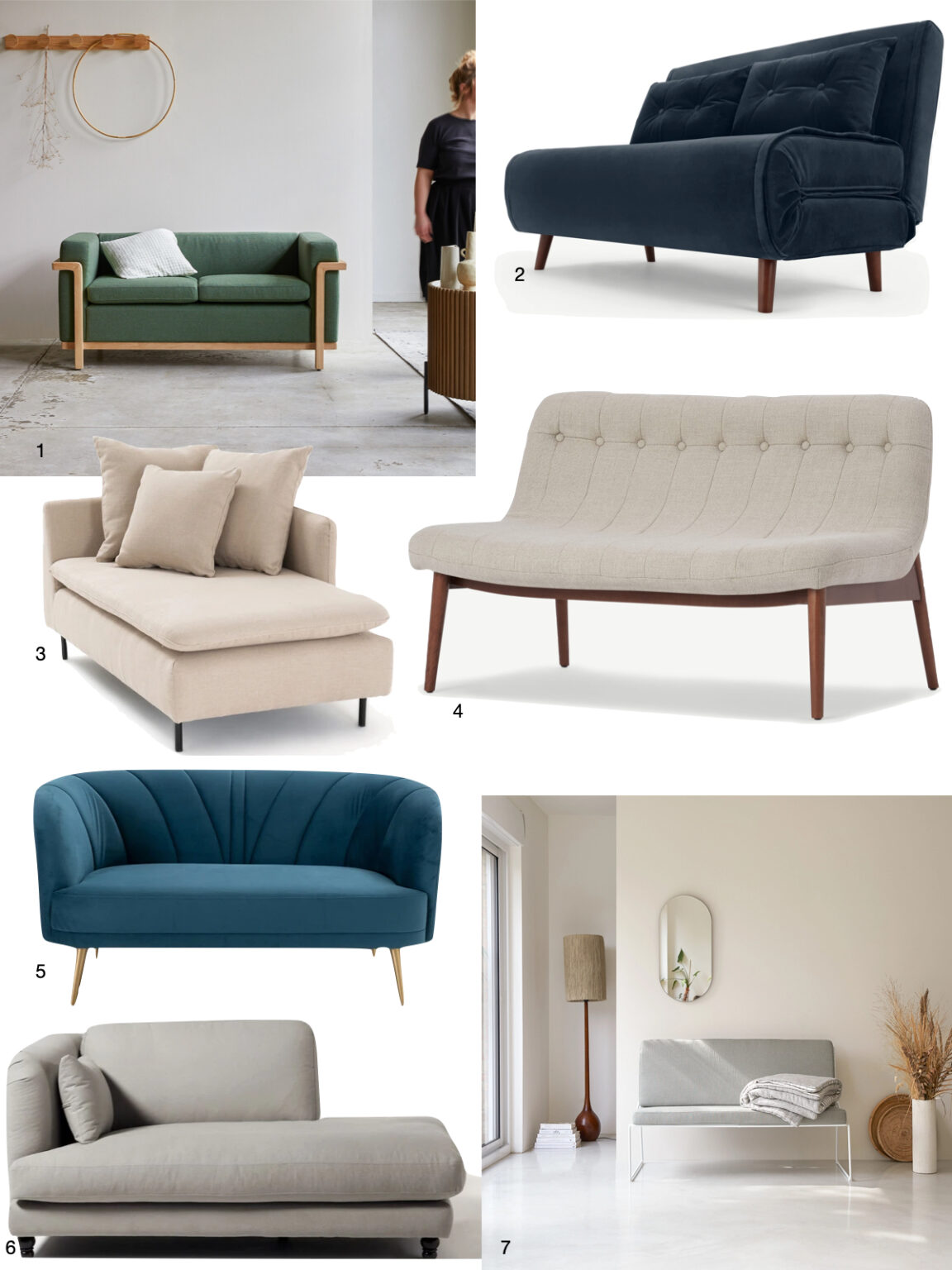 canapé petit salon design moderne lin velours