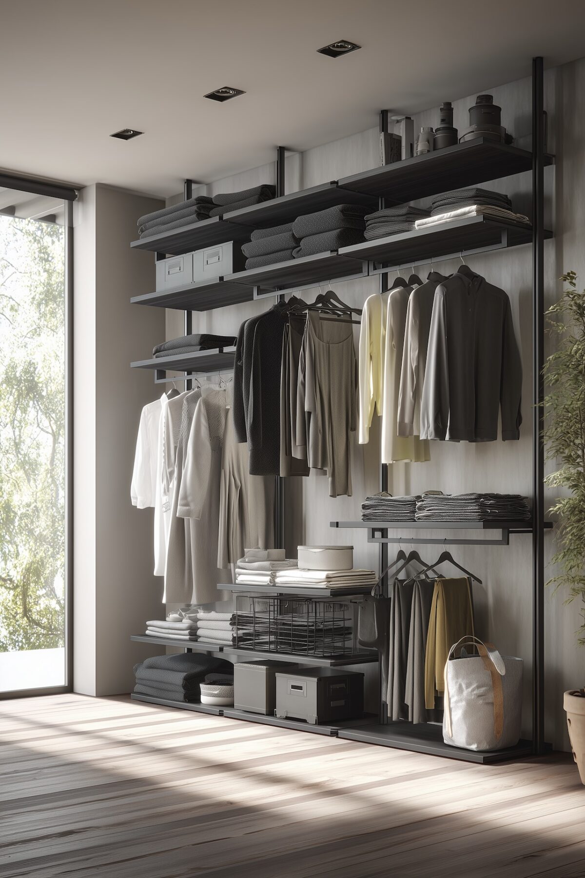 dressing gris ajustable évolutif locataire auto-portant