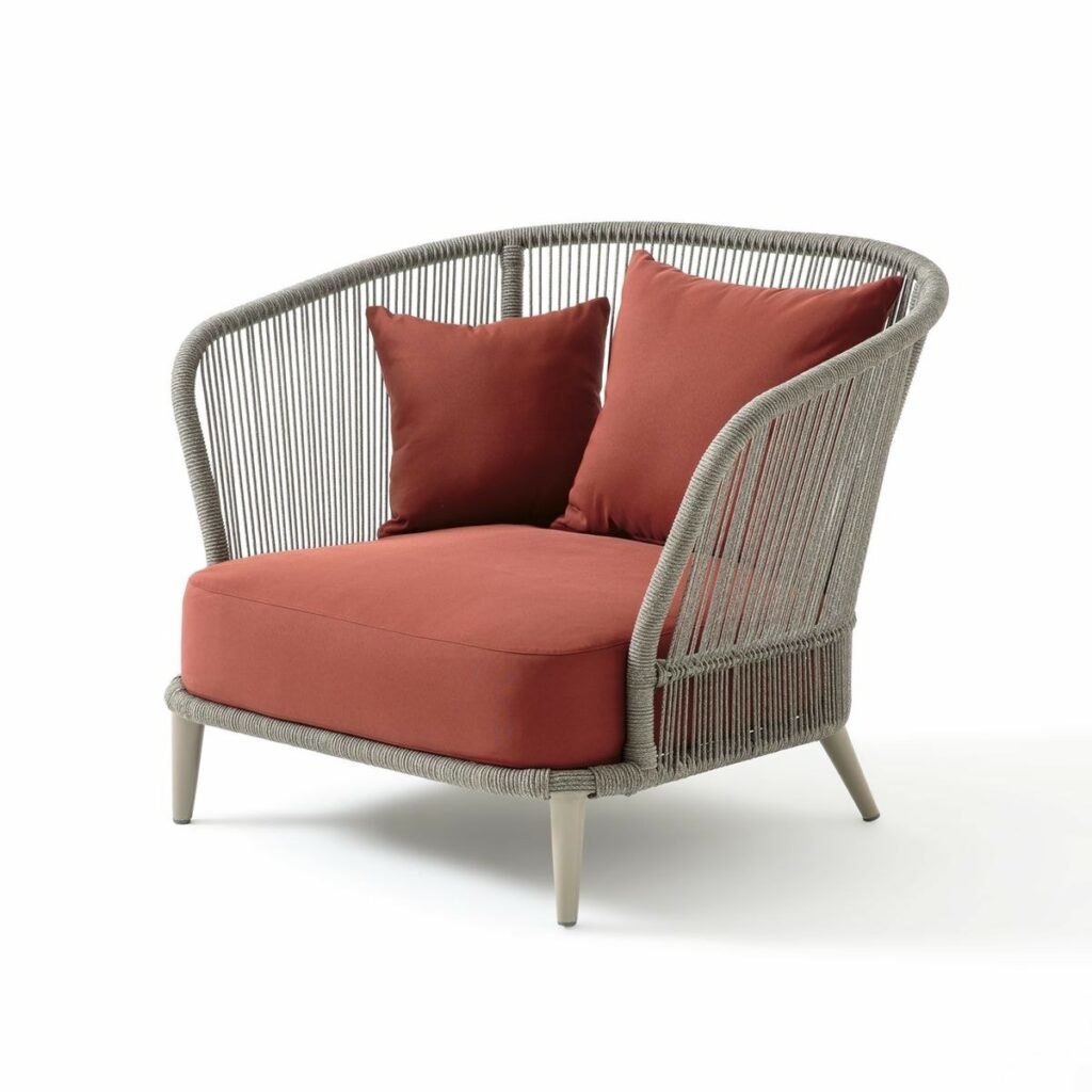fauteuil relax de jardin gris beige terracotta moderne