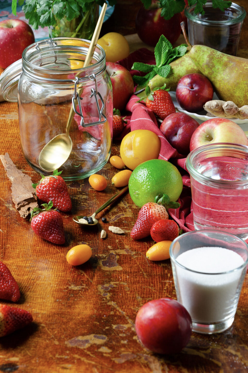 fruit sirop fraise citron vert kumquat cannelle prune