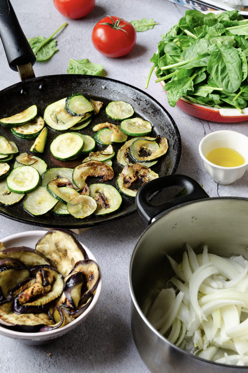 poêlé légume courgette oignon aubergine