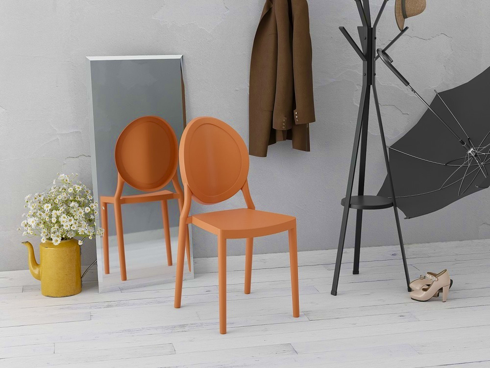 déco vitaminée chaise plastique orange design fluo
