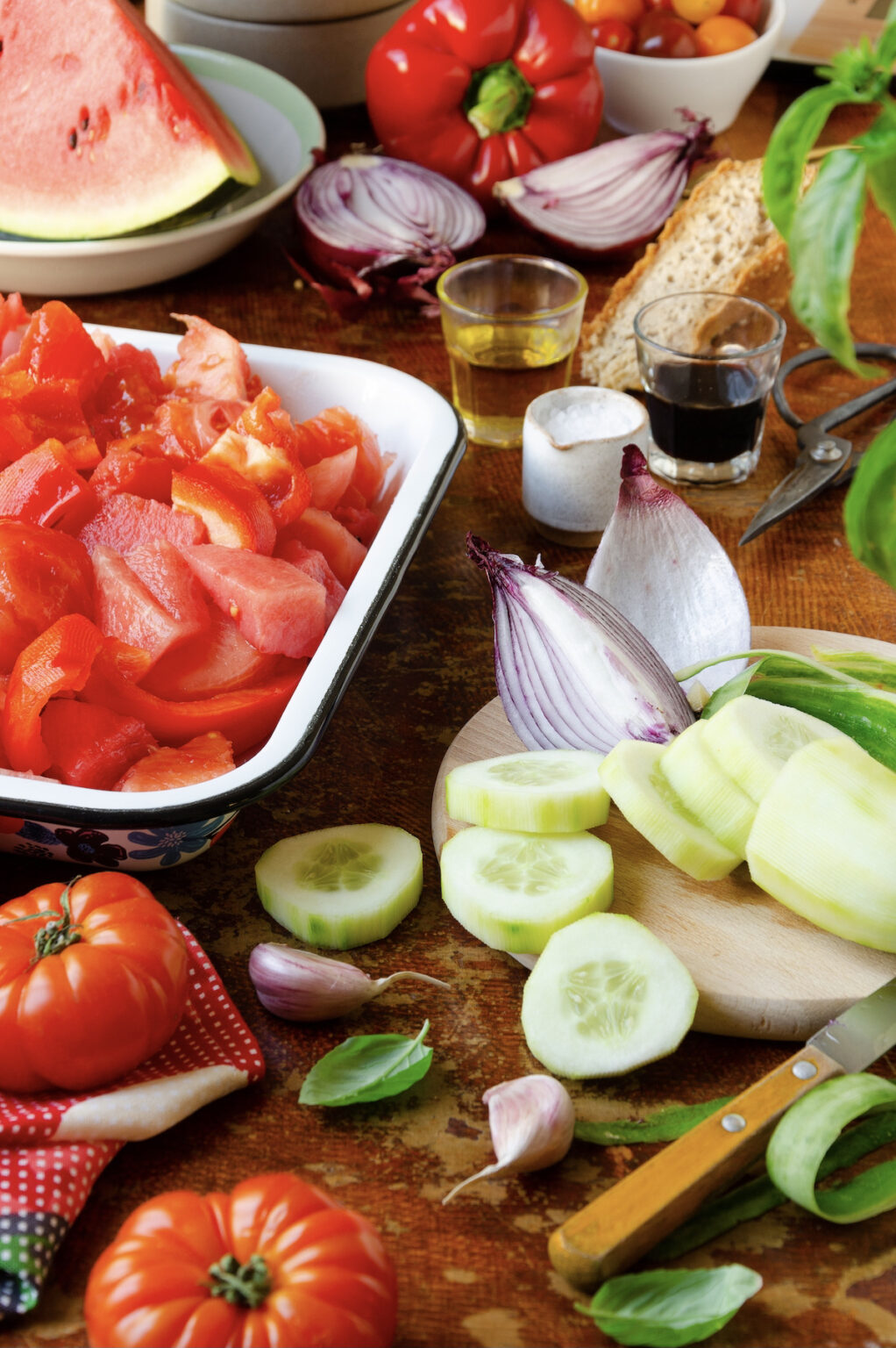 recette cuisine été apéritif froid rafraichissante tomate concombre pastèque