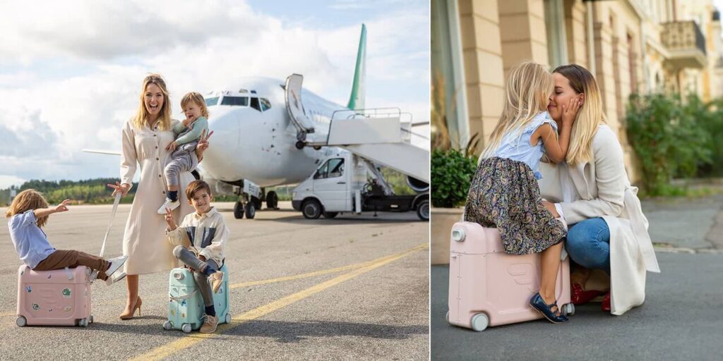 valise originale cabine avion enfant roue stokke jet kids