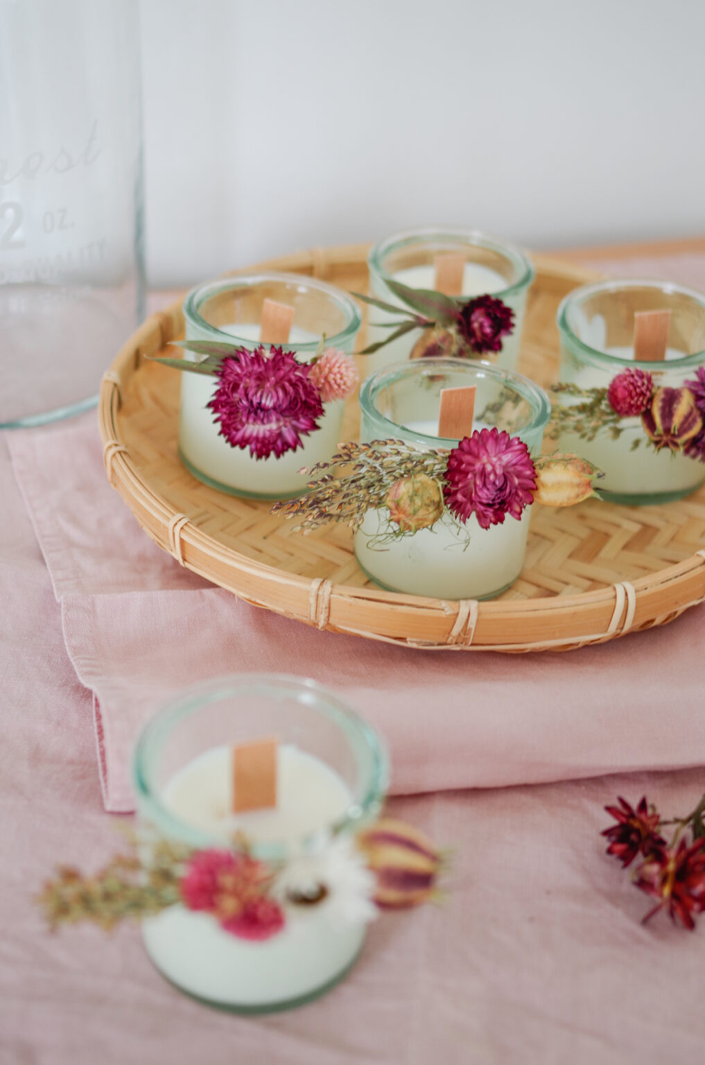 bougie fait maison cadeau invité baptême original fille