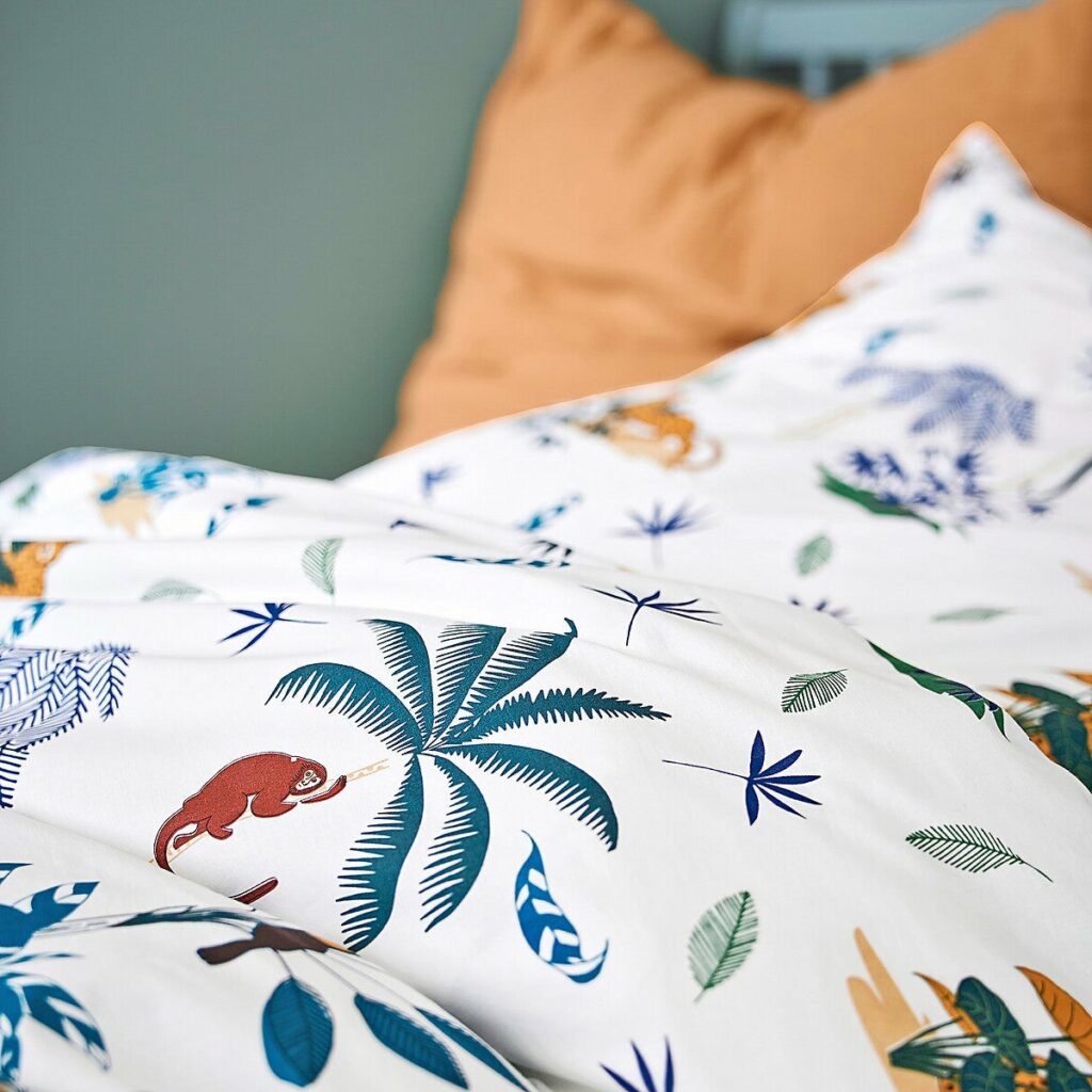 housse de couette enfant palmier singe décoration