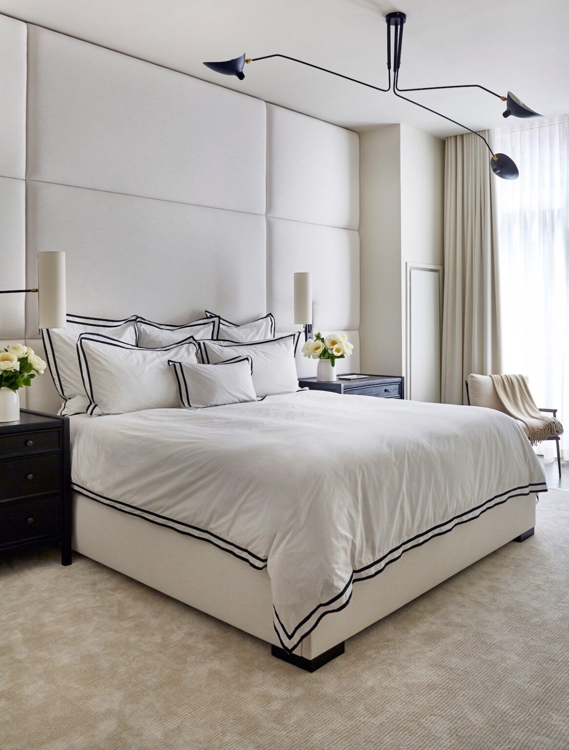 chambre déco tons crèmes beiges style américain