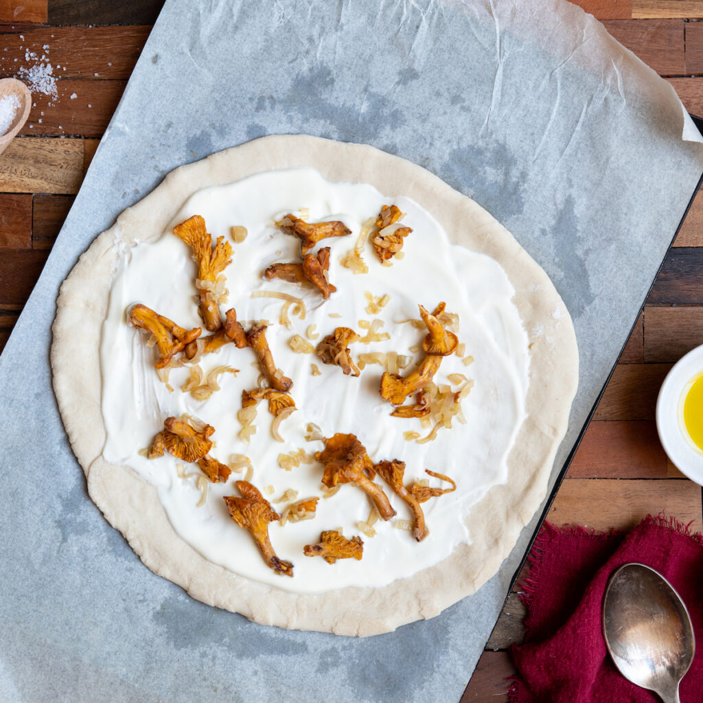 recette automne champignon girolles pizza maison