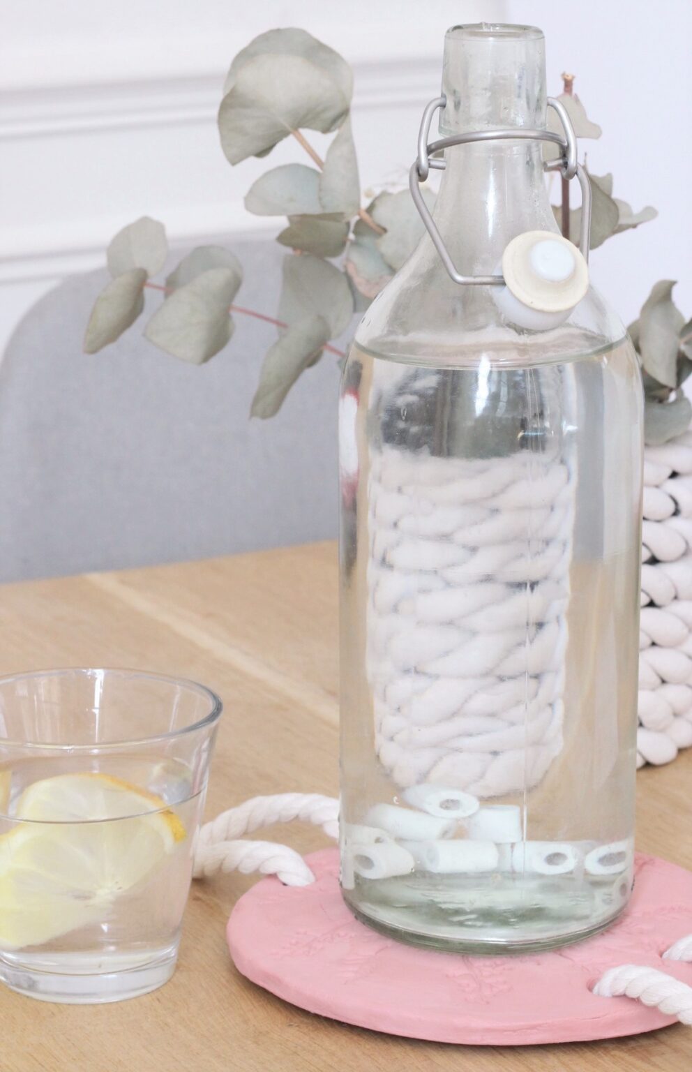 repose bouteille argile autodurcissante diy déco champêtre