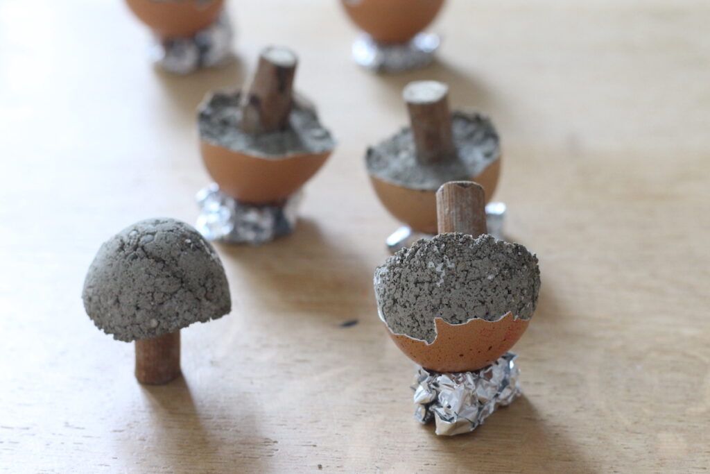 champignons béton bricolage automne déco fait-maison