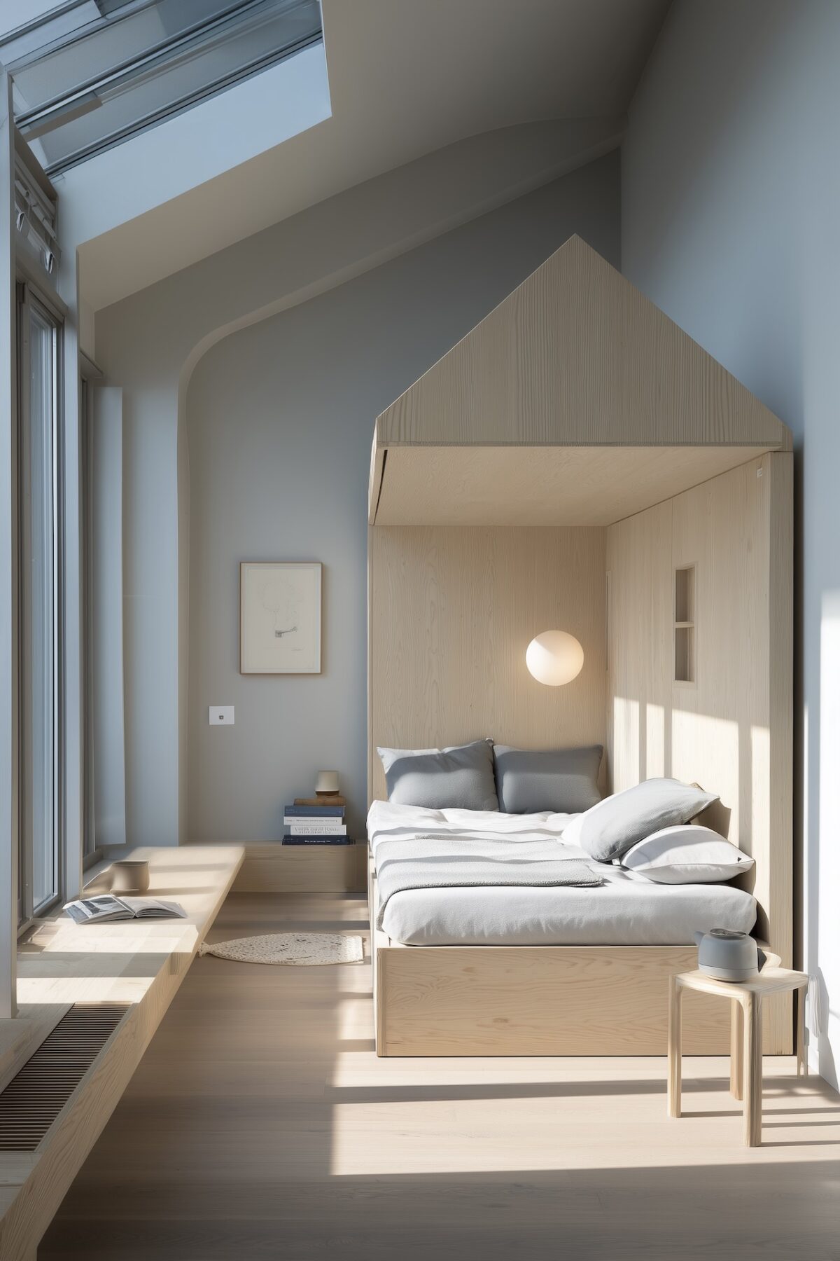 lit baldaquin moderne maison scandinave