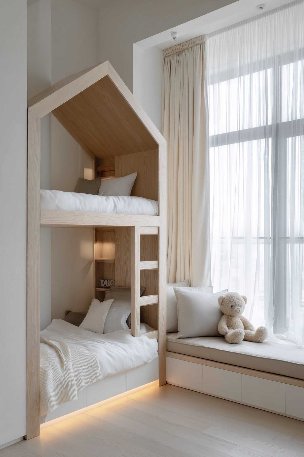 lit cabane superposé sur-mesure intérieur chambre enfant