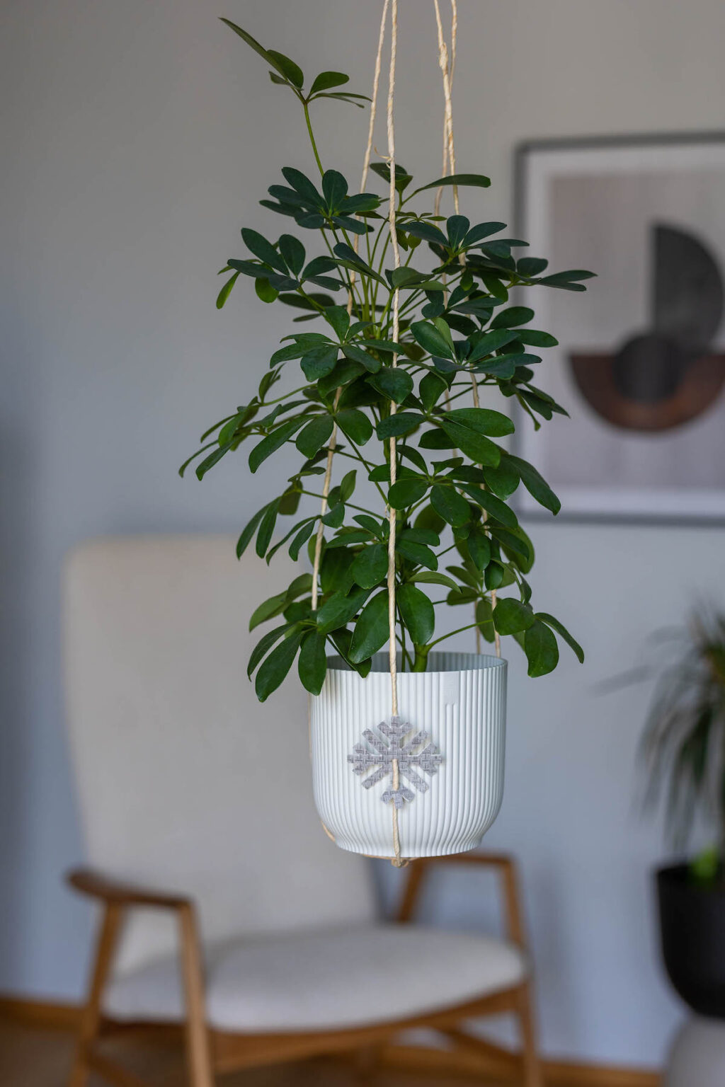 déco Noël cache pot suspendu flocon