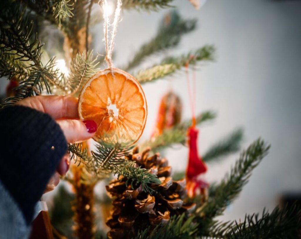 Déco DIY sapin de Noël orange séchée