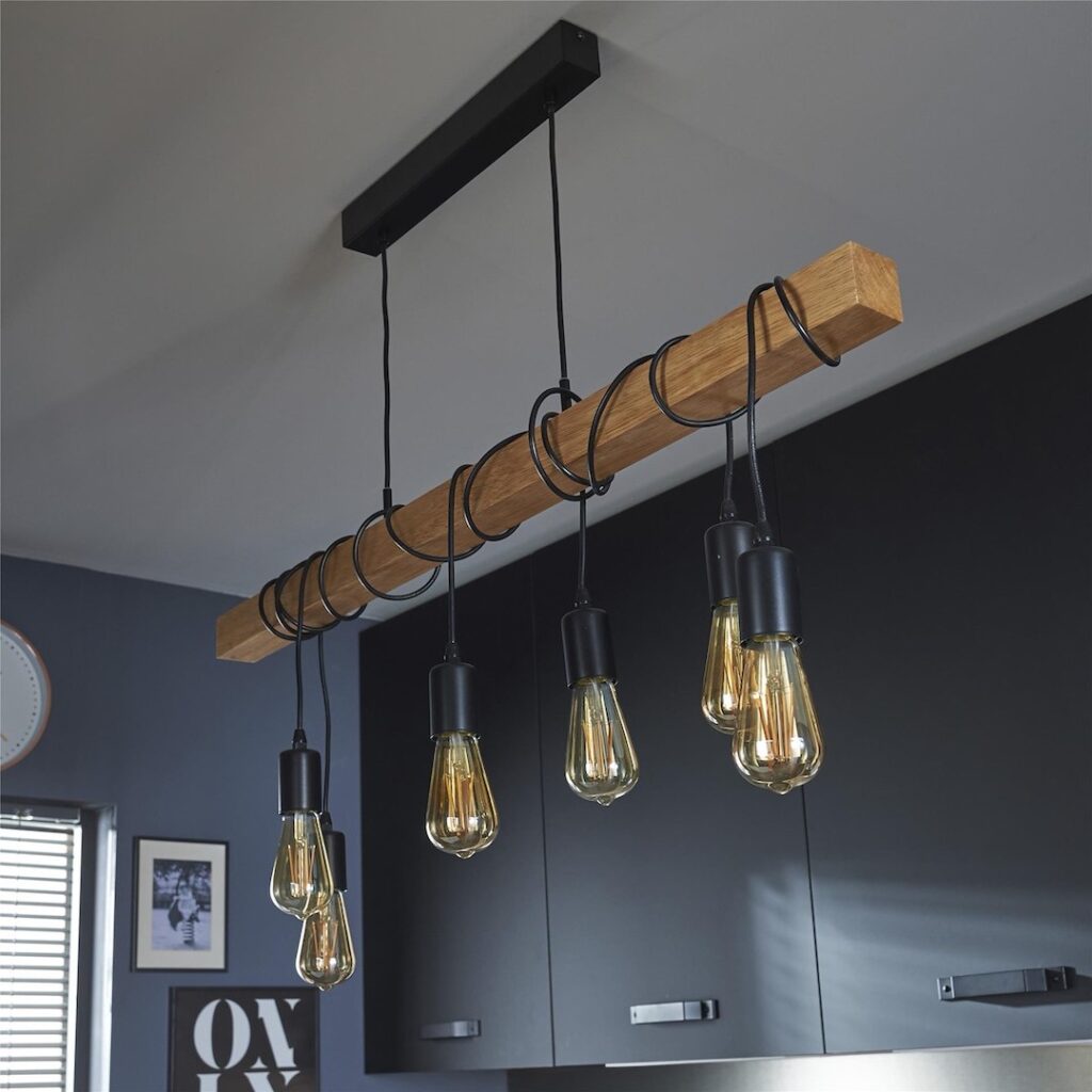 suspension bois laiton metal deco intérieure industrielle