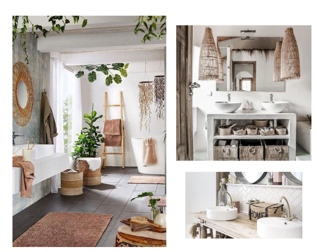 salle de bains bohème bois nature