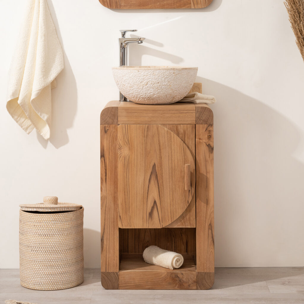 lave-main design bois massif rangement