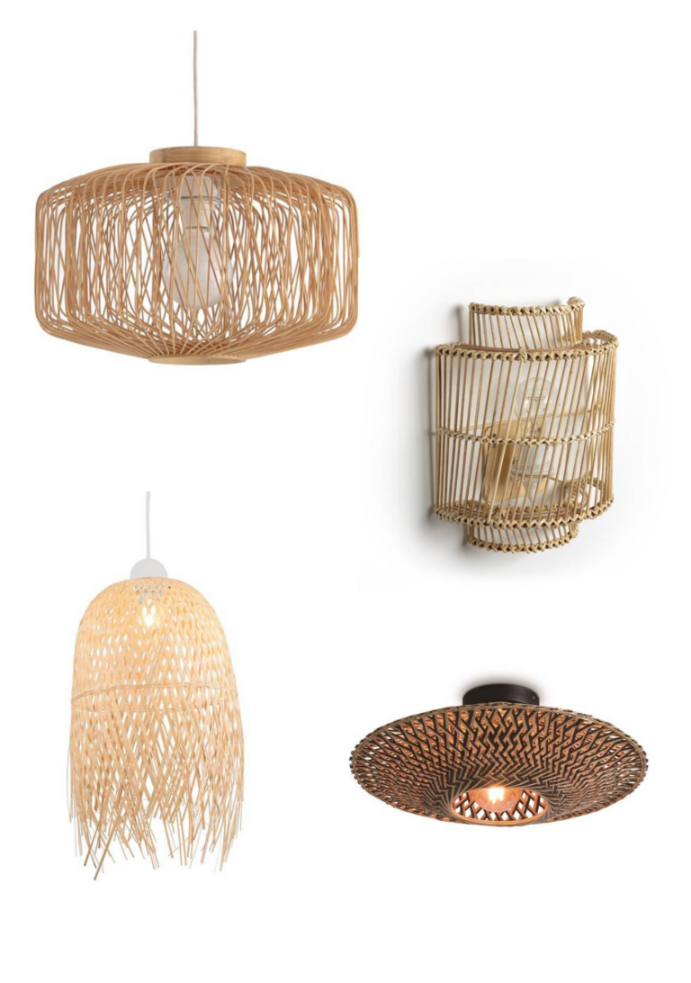 lampe design bambou plafonnier