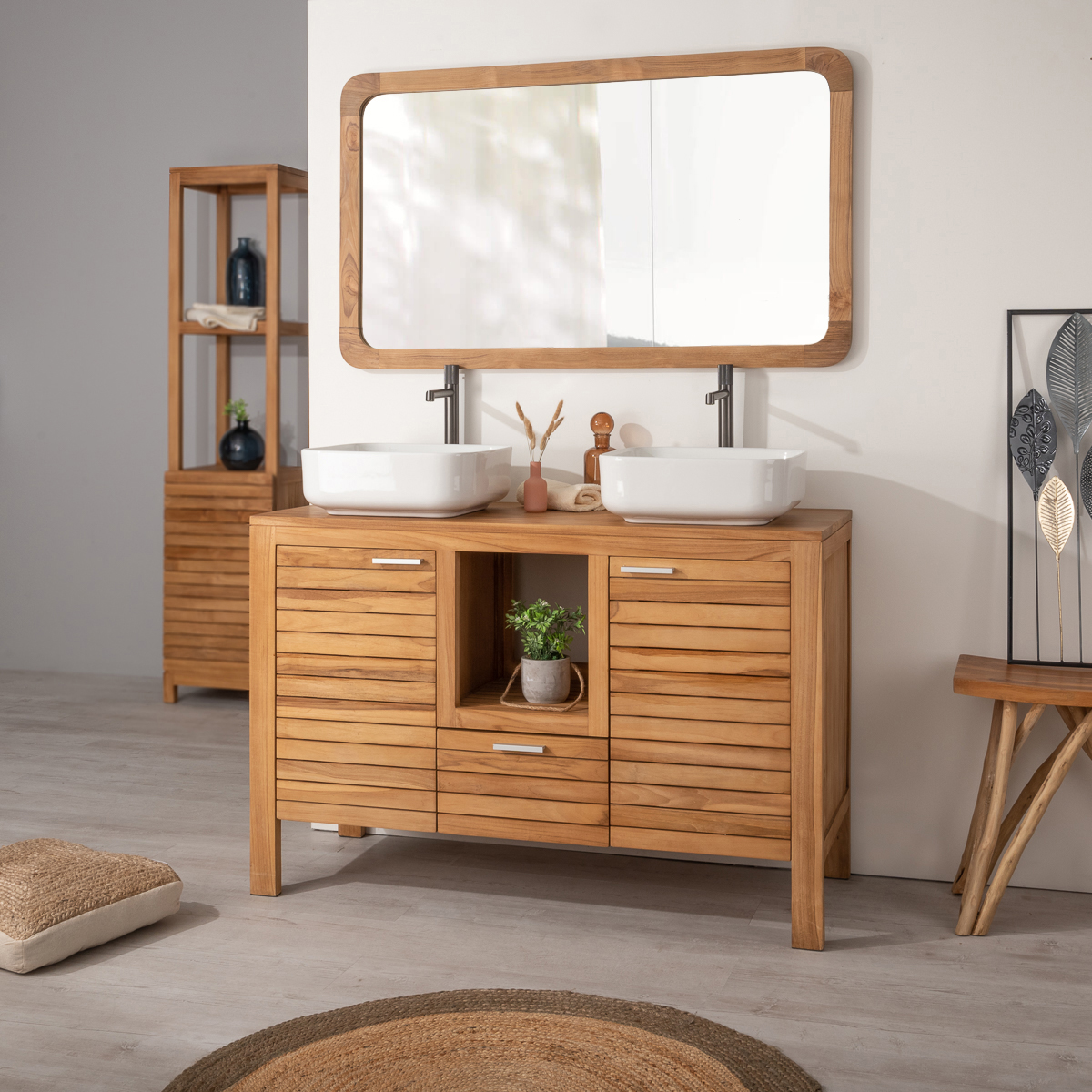 Wanda Collection mobilier vasque bois massif style chalet moderne