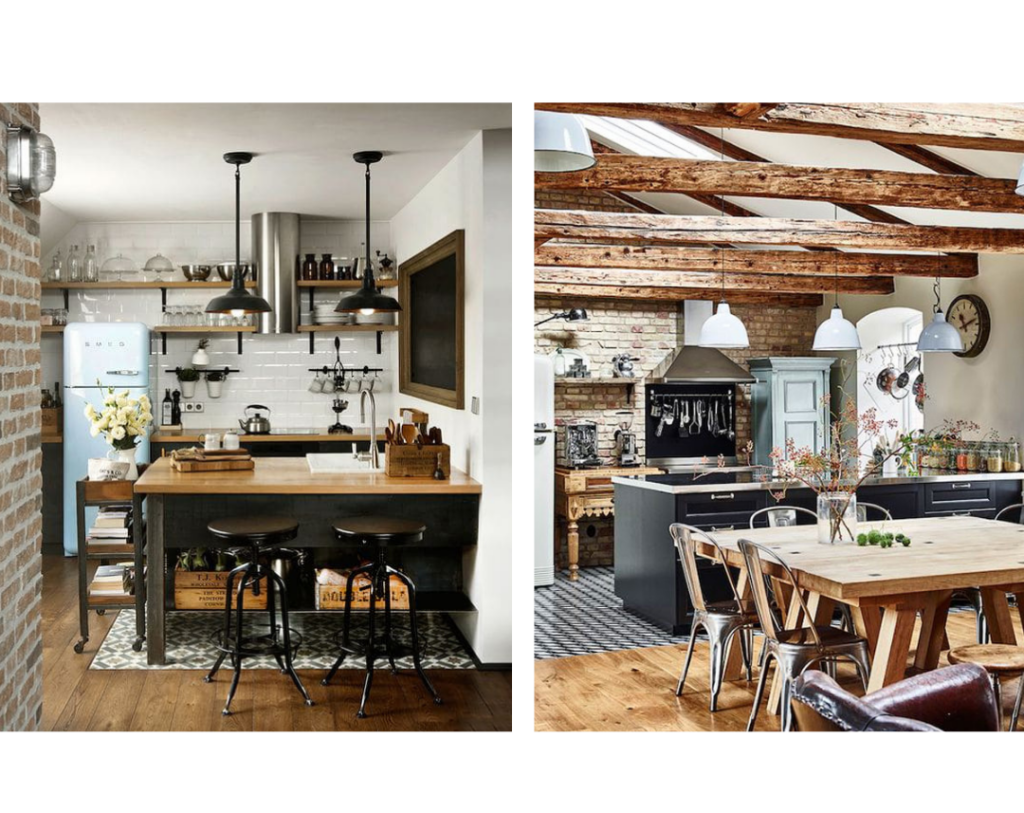 Tendance déco campagne industriel mélange matière