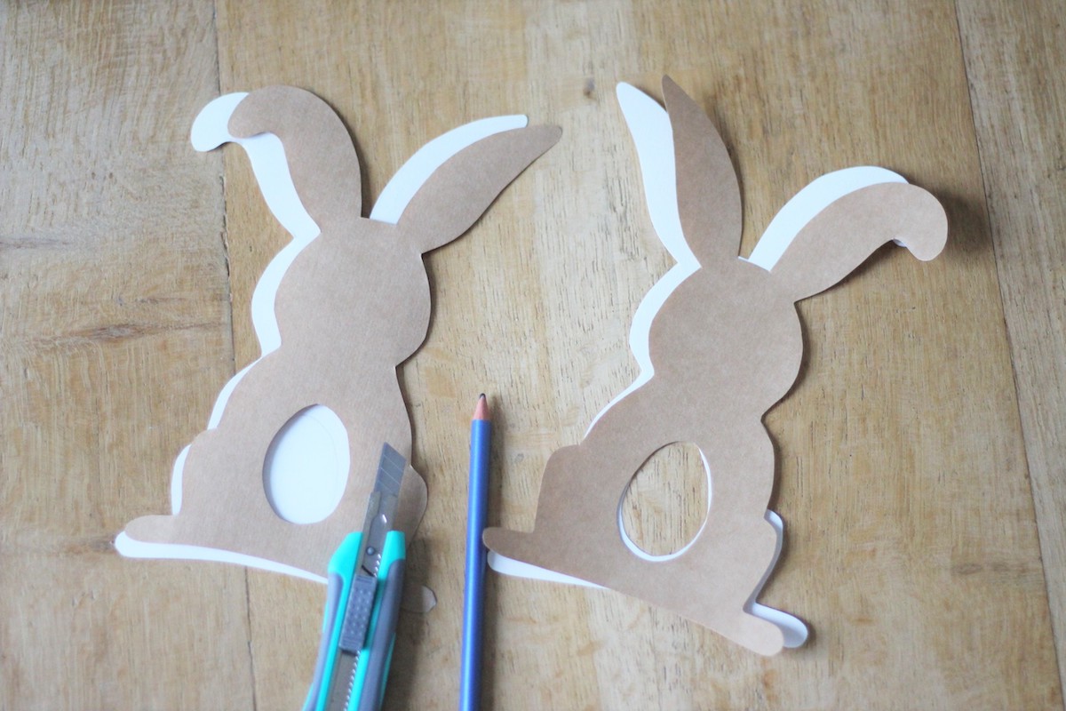 décoration bricolage lapin Pâques papier kraft