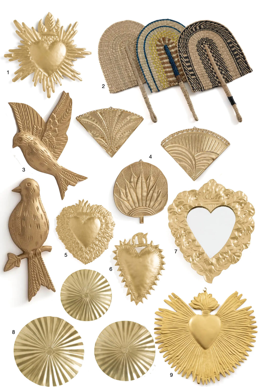 décoration murale laiton ex-voto doré voeu