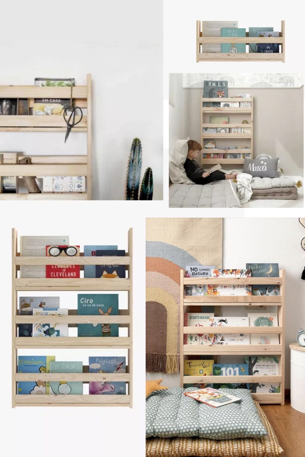 étagère bois livre enfant Montessori pas cher