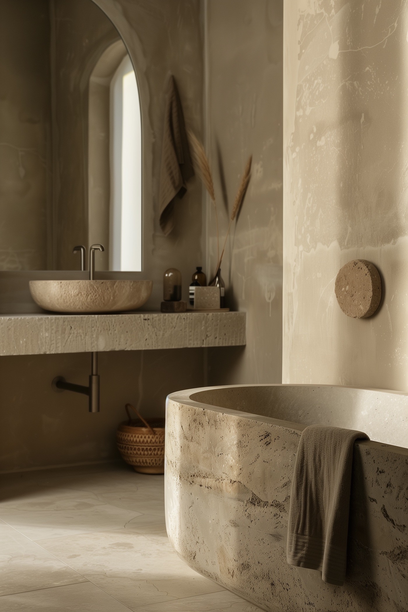 salle de bains pierres style blog déco brutalisme