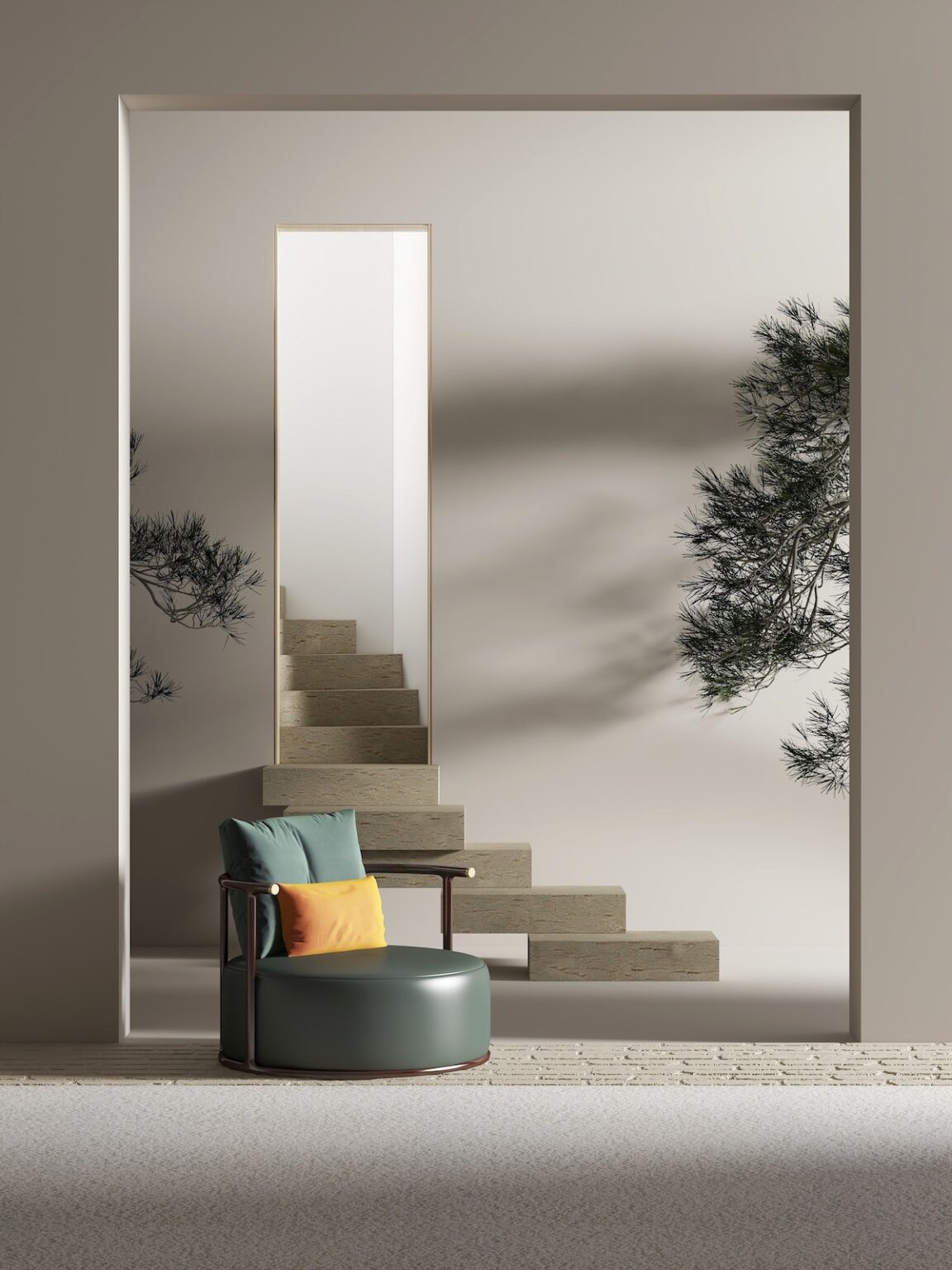 décoration entrée escalier dalle pierre - blog déco - clem atc