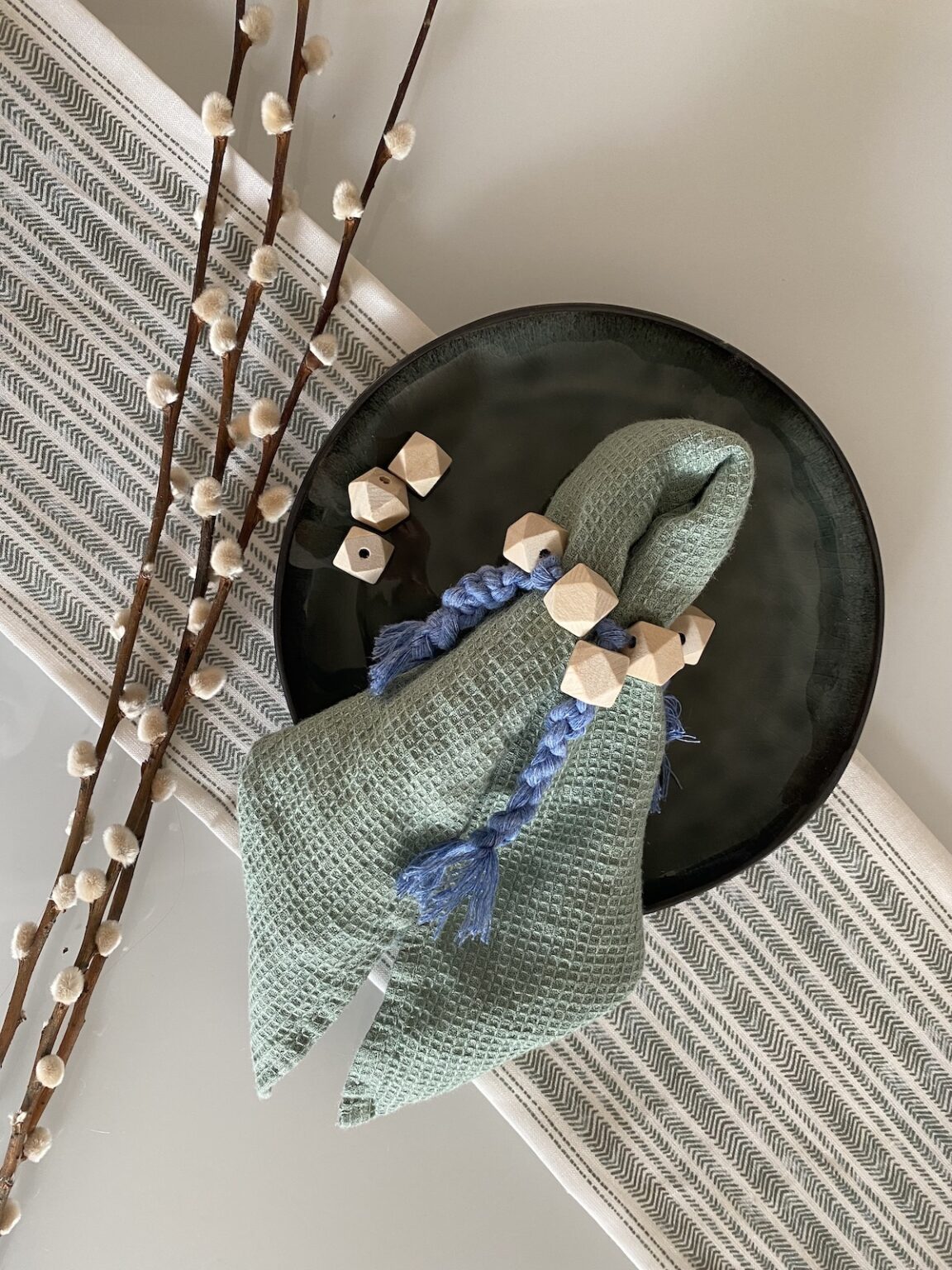 fabriquer personnaliser ronds de serviettes corde macramé