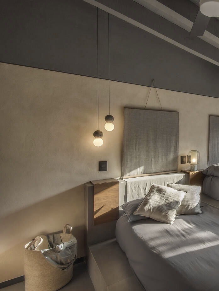 chambre enfant béton bois lit loft cosy moderne