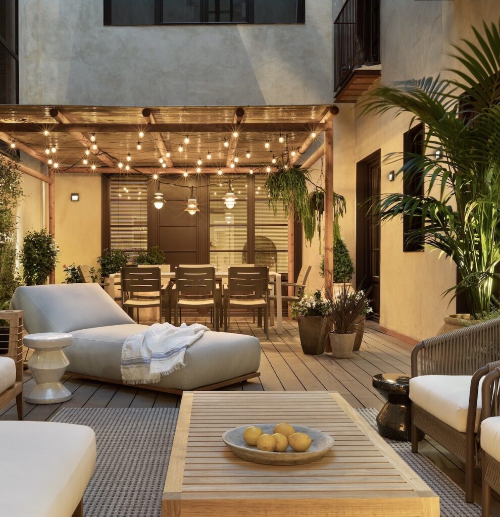 comment éclairer patio terrasse soir guirlande lumineuse