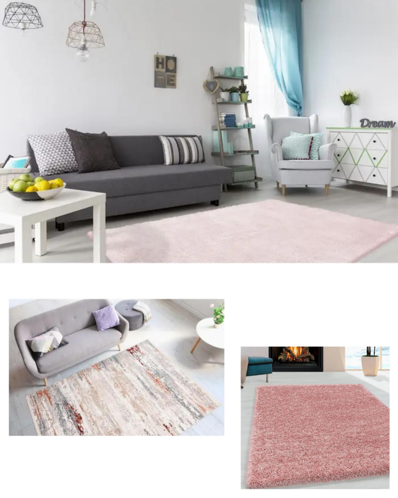 Sélection de tapis rose uni et vintage