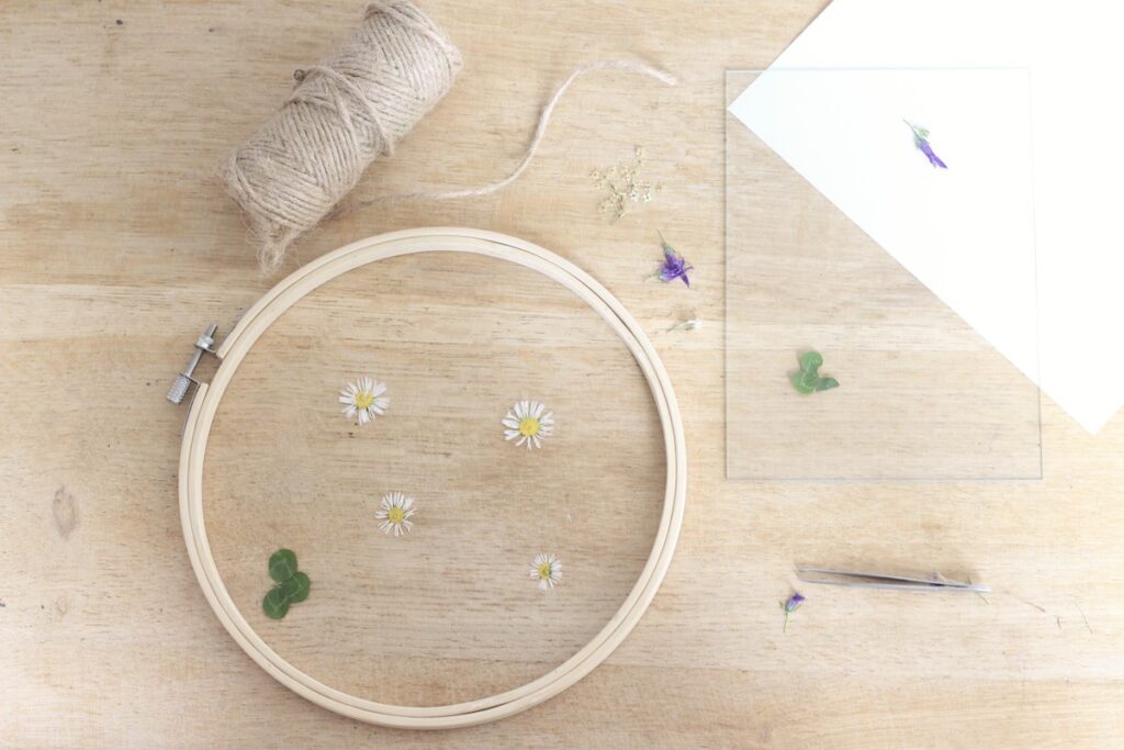 matériel activité enfant bricolage fleurs séchées