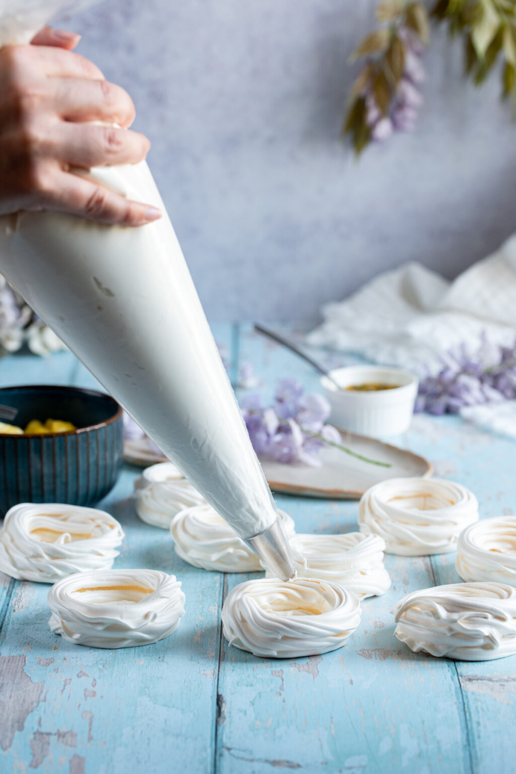 meringue pour pavlova individuelle aux fruits exotiques