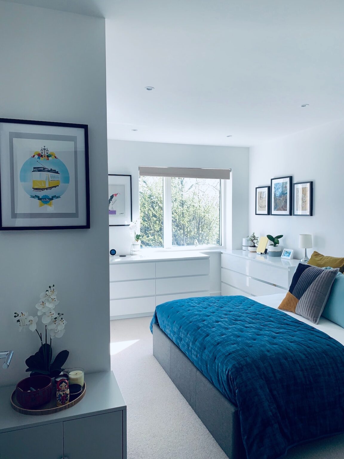 chambre ado bleu blanche - blog décoration clem