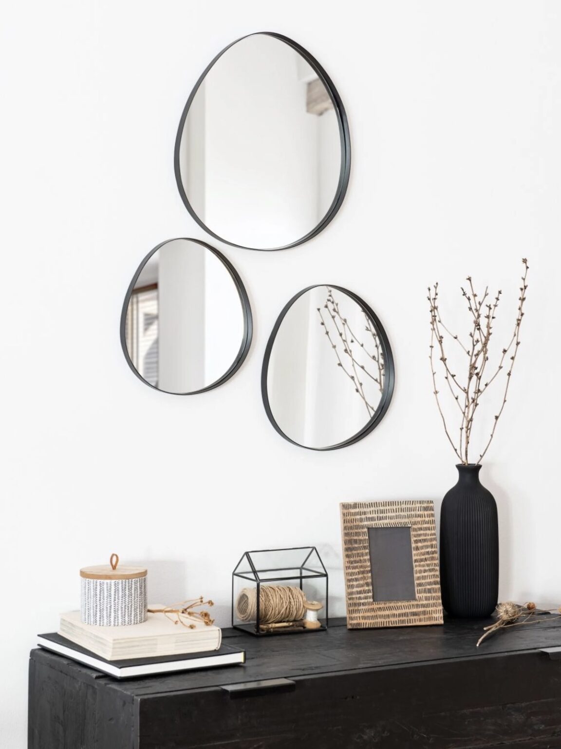 miroir métal oval irrégulier design moderne pas cher