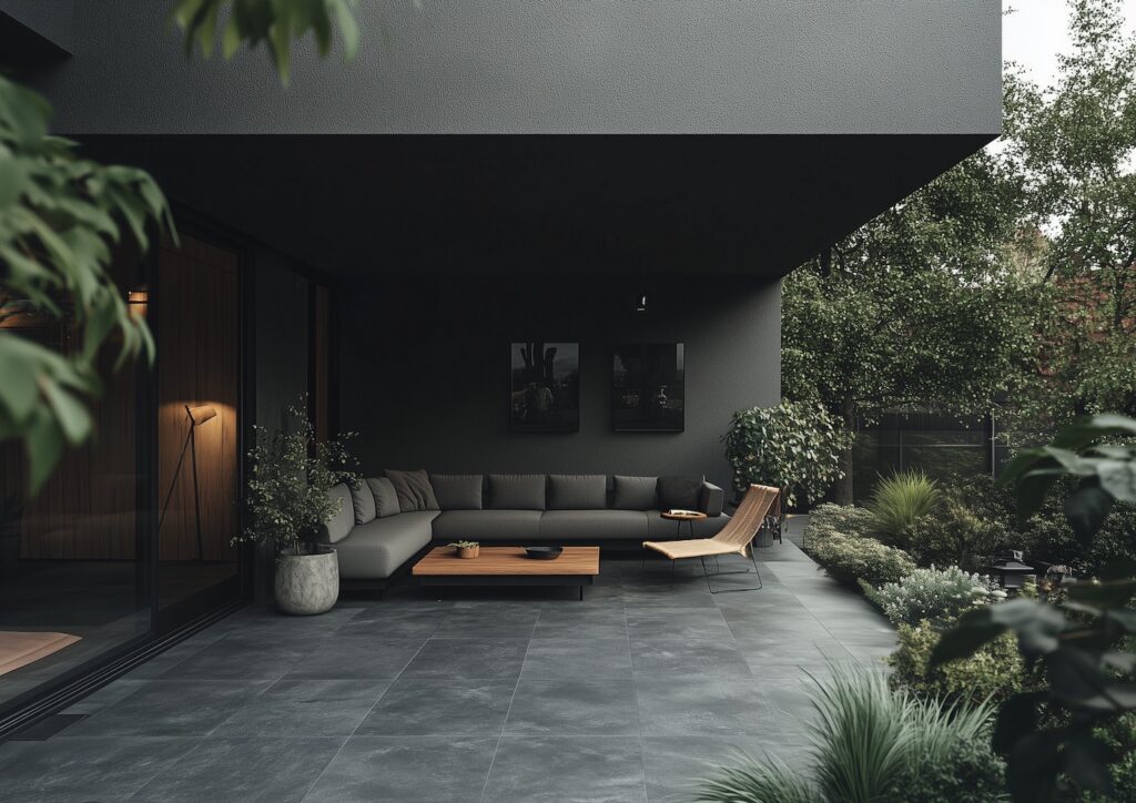 salon jardin terrasse grise anthracite - blog déco