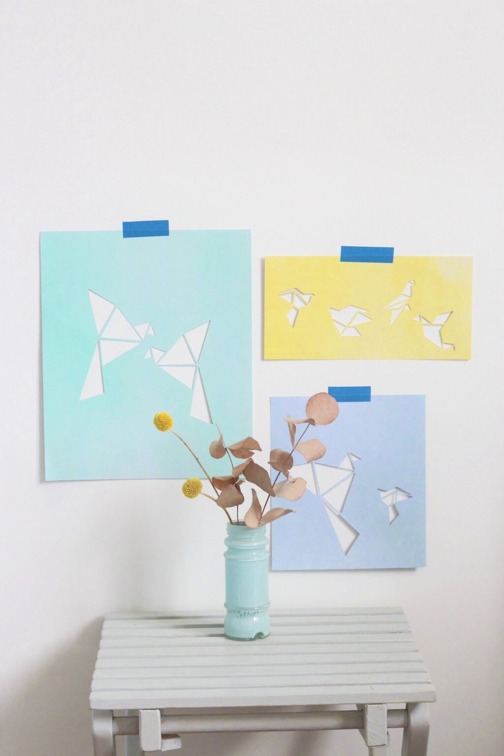 tuto affiches origami géométrique tangram diy