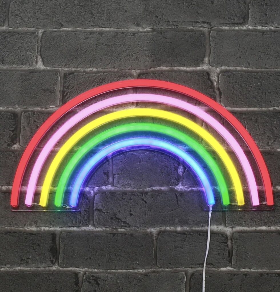 lampe murale arc-en-ciel multicolore