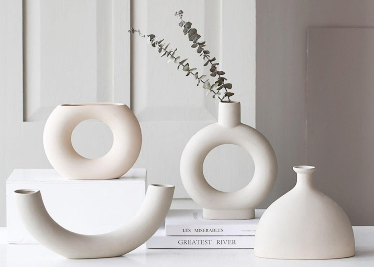 vase blanc deco intérieure épurée minimaliste