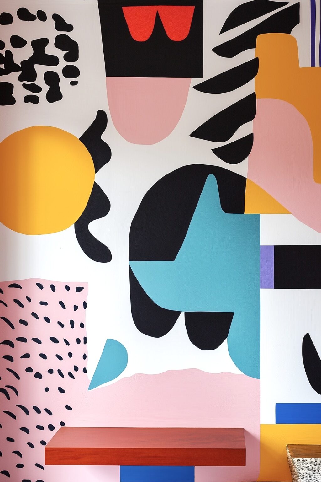 fresque murale dessin style inspiration Memphis